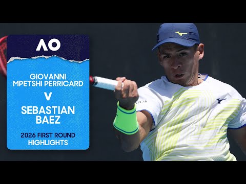 Giovanni Mpetshi Perricard v Sebastian Baez Highlights | Australian Open 2026 First Round