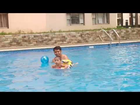 swimming at Suntrust Adriatico Gardens Condo with Caleb and Coby ❤️😍