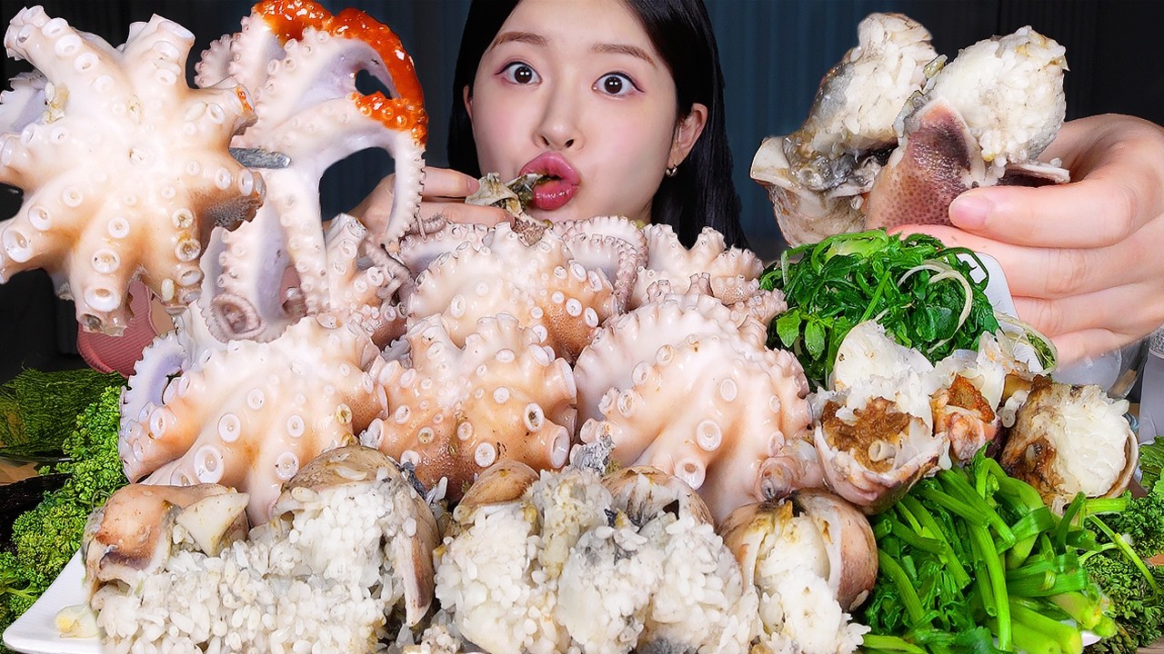 ASMR MUKBANG | 꼬소한 밥알 가득 🐙 알배기 알쭈꾸미 먹방! Roe-Packed Baby Octopus 😮 Season Is Here!