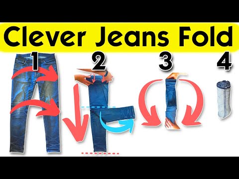 How to Fold Jeans to SAVE SPACE: Ranger roll step-by-step