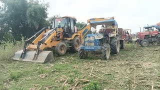 Old model Swaraj 744 Fe 4x4  loding 11 tractors jcb xtra xpert machine