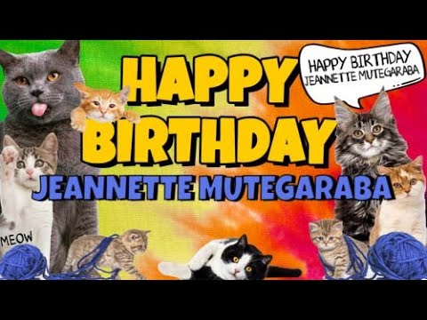 Happy Birthday Jeannette Mutegaraba! Crazy Cats Say Happy Birthday Jeannette Mutegaraba (Very Funny)