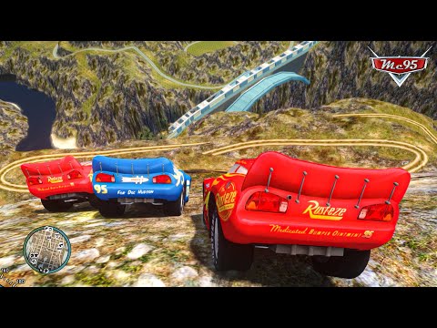 Crazy Lightning McQueen Cliff Drops Crashes Ep.3 - GTA 4
