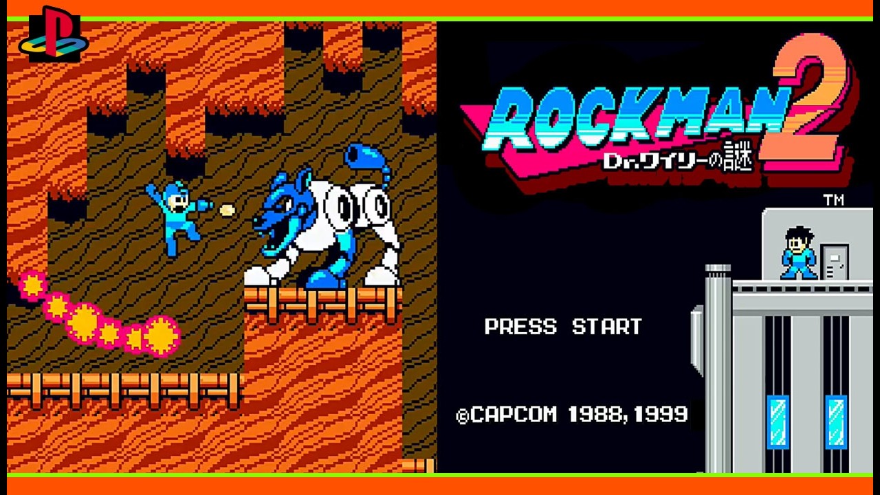【PS】カプコン『ロックマン2  Dr.ワイリーの謎  - Megaman2 -』＿全14ステージクリア OP~ED