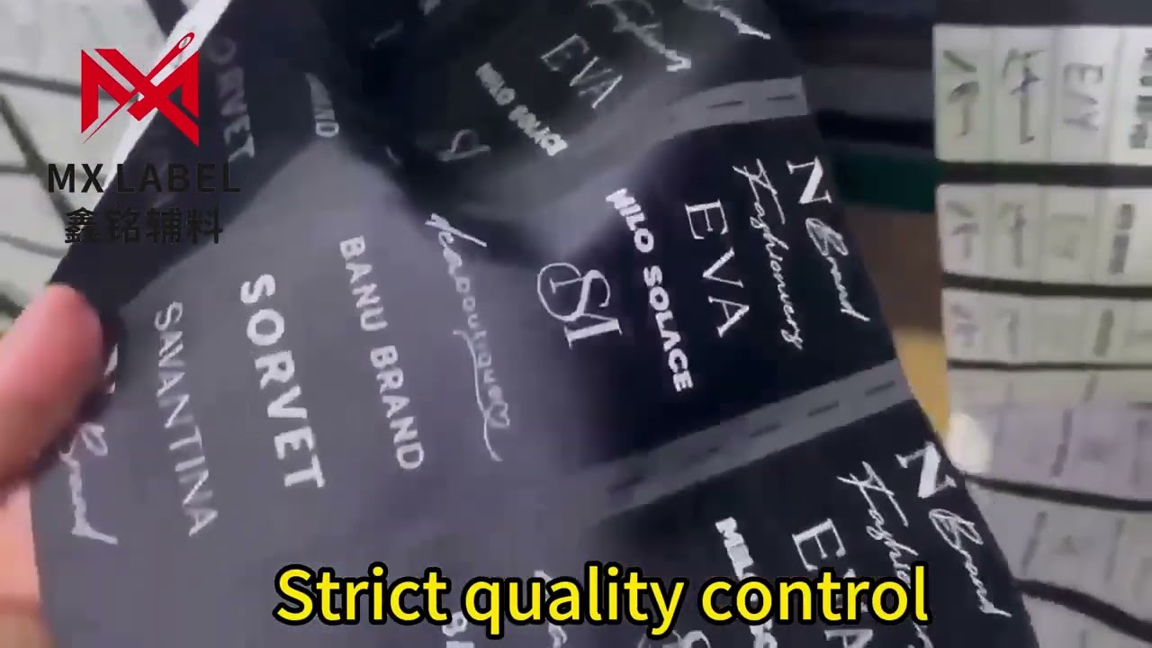 Polyester Weaving Clothing End Fold Size Label Embossed Neck Tag Woven Labels Metal Fabric Labels