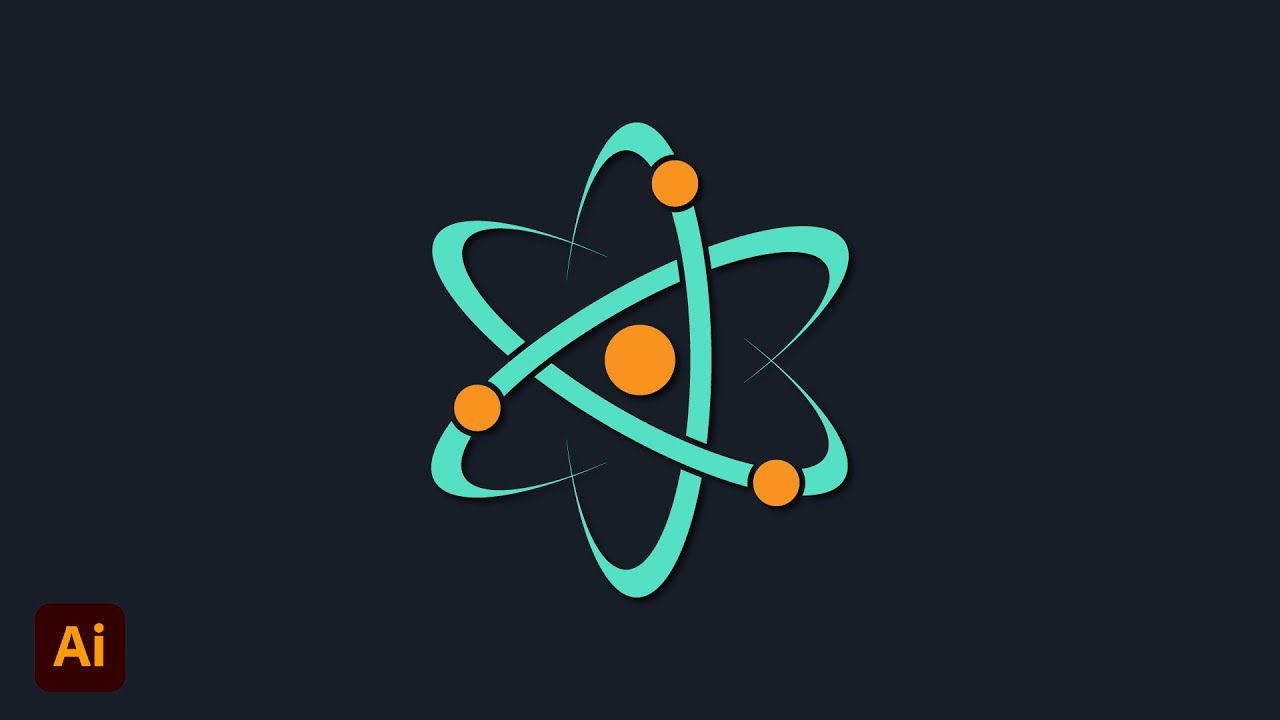 Atom Logo Design In Adobe Illustrator cc 2022 | Tutorial