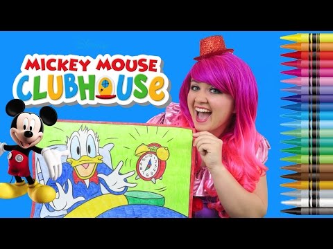 Coloring Donald Duck Mickey Mouse Clubhouse GIANT Coloring Book Page Crayons | KiMMi THE CLOWN Video