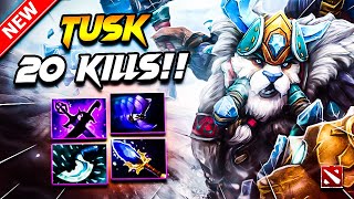 DOTA 2 TUSK Gameplay | 20 Kills!! Dota 2 TUSK Gameplay | Tusk Carry Build Pro Gameplay Guide 7.39