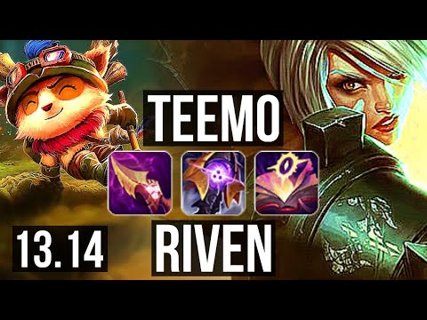 TEEMO vs RIVEN (TOP) | 2.8M mastery, 1600+ games, 8/2/8 | NA Diamond | 13.14