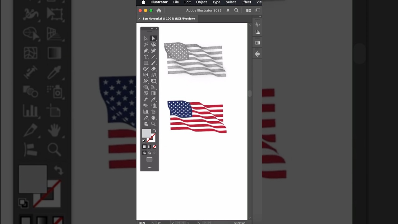 How To Create USA Flag In Illustrator  #adobeillustratortipsandtricks #howtocreateflag #viralshorts
