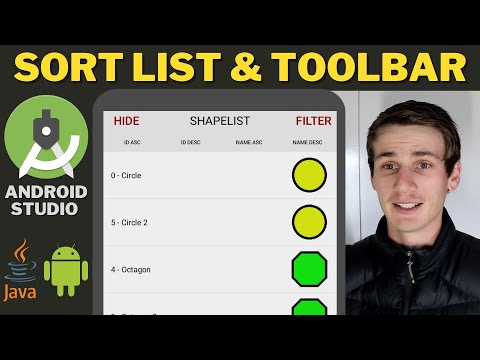 Sort List View Android Studio Tutorial + Toolbar With Show Hide Toggle Buttons