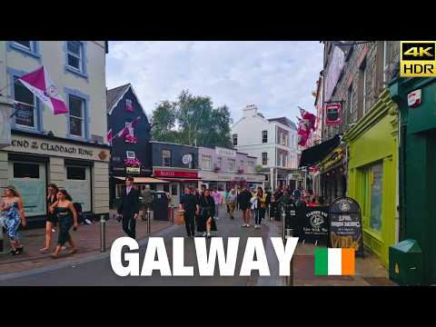 Galway City Ireland Walking Tour, Beautiful Ladies, Fashion, Pubs(4K HDR 60fps) 🇮🇪