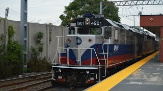 preview picture of video 'INCREDIBLY RARE!!! NJ Transit MM90 with a Metro North GP40FH-2 and an MP20B-3 7/19/14'