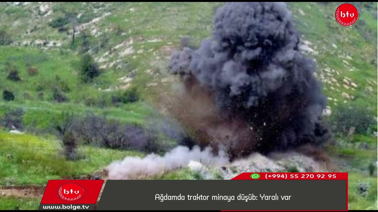 Ağdamda traktor minaya düşüb: Yaralı var