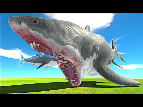 SharkZilla vs Giant Mutant Megalodon & Other Units in Animal Revolt Battle Simulator