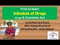 Trick To Learn Schedule Of Drugs Drug Cosmetic Act