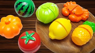 Fun Learning Names of Fruit and Vegetables Wooden Toys Cutting Fruit Education videos