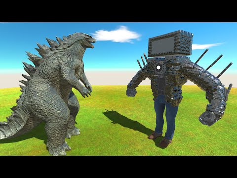 Godzilla 2014 VS Titan Tvman Oasis Death Run - Animal Revolt Battle Simulator