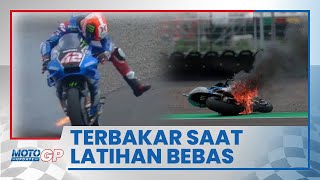 Motor Alex Rins Terbakar di Tikungan 13, Latihan Bebas MotoGP Mandalika Sempat Dihentikan Sementara