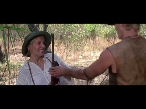 Crocodile Dundee ll (1988) Mick Dundee very tightly ties up Frank & Garcia & makes phone call. (HD)