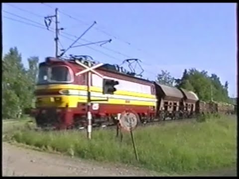 Provoz vlaků na trati č.220 v okolí Soběslavi v roce 1998.