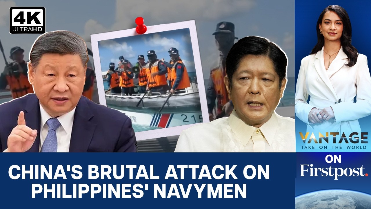 Chinese Coast Guard Fights Philippines' Navy Crew with Batons | Vantage on Firstpost | 4K