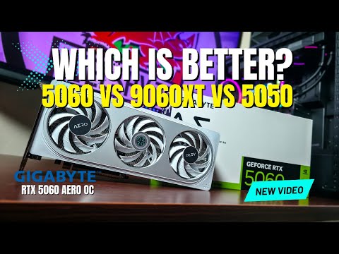 GIGABYTE GeForce RTX 5060 AERO OC 8G Graphics Card, 8GB 128-bit GDDR7, PCIe 5.0, WINDFORCE Cooling System, Made by NVIDIA, DisplayPort & HDMI - Video Output Interface, GV-N5060AERO OC-8GD Video Card video review thumbnail