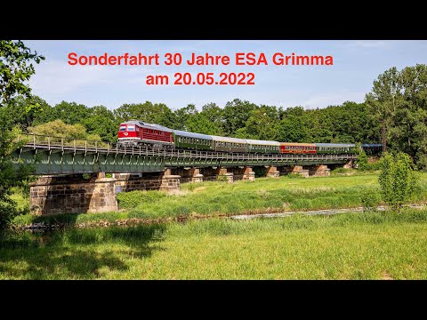 Sonderfahrt zum 30 jährigen Betriebsjubiläum der ESA Grimma mit 232 und E44 am 20.05.2022 4K