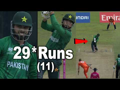 Faheem Ashraf 29 Runs in 11 Balls vs Netherlands | faheem ashraf batting vs ned | pak vs ned match