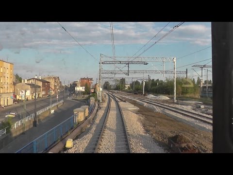 Odcinek Katowice - Gliwice z tyłu pociągu IC Ślązak | odcinek po remoncie