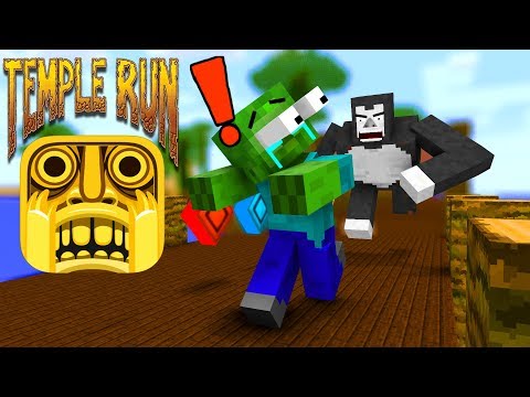 Monster School : TEMPLE RUN CHALLENGE - Minecraft Animation