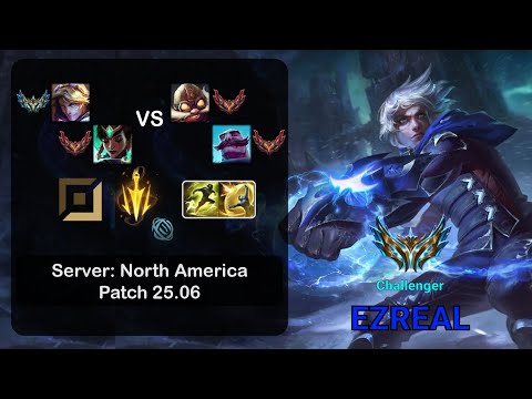 Ezreal ADC + Karma vs Corki + Braum - NA Challenger - Patch 25.06