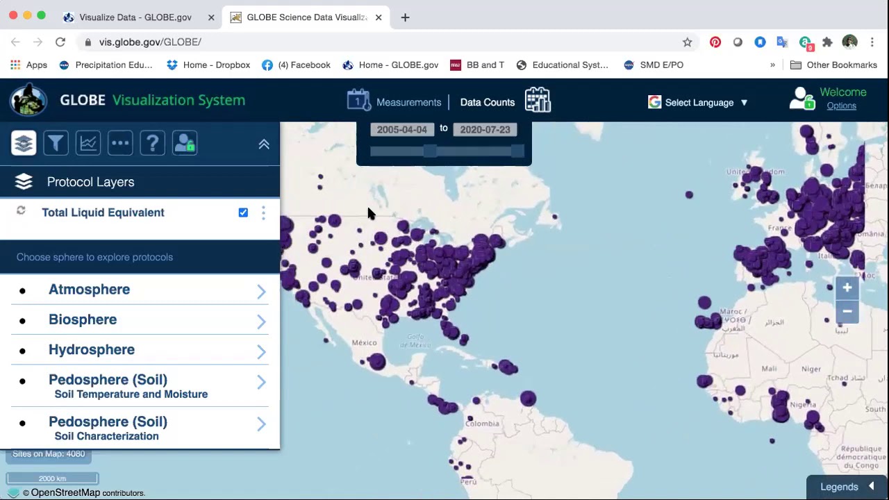 How to Look at GLOBE Precipitation Data Using the GLOBE Program's Visualization System