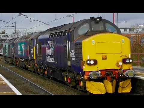 DRS 37423 + 57303 + 68008 Convoy Passes Harrow And Wealdstone For Wembley