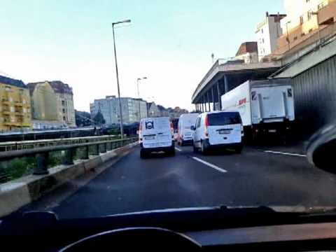 Berlin Stadtautobahn A100 Cockpitfahrt im Zeitraffer