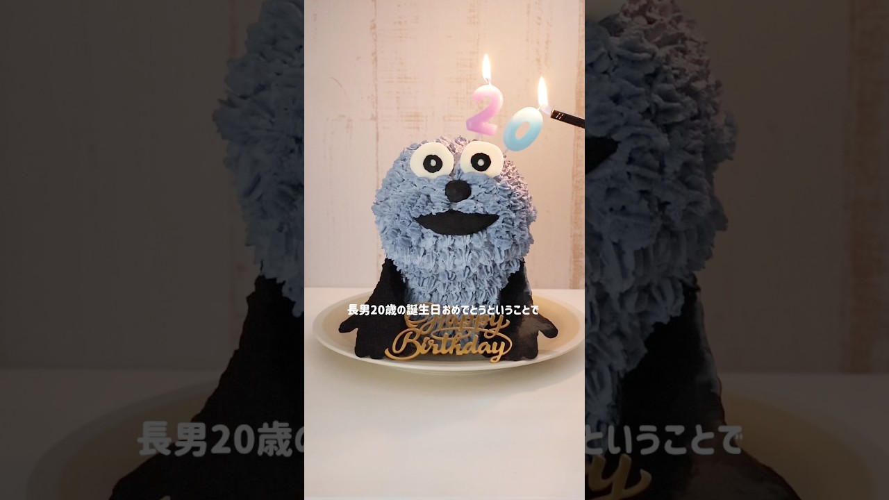 もう1ヶ月も前ですが2月3日が長男の20歳の誕生日でした！リクエストのスンスン超立体に挑戦してみたよ！#パペットスンスン #スンスン #スンスンケーキ#手作りケーキ#ケーキ作り