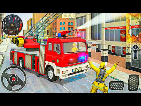 Real Fire Truck Driving Simulator 2023 - Fire Truck Driver Rescues 3D - Android GamePlay
