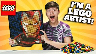 YouTube thumbnail: HOW TO BECOME A LEGO ARTIST!!! Marvel Studios Iron Man Art!