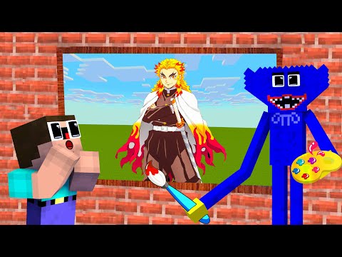 RENGOKU vs AKAZA PIXEL ART in MINECRAFT | Monster School | Minecraft Animation