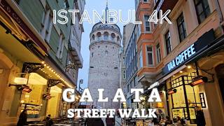 Istanbul 4K | Galata Walking Tour in Beyoğlu in February 2026 | Sightseeing Stre
