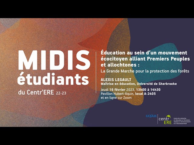 Conférence: «Éducation au sein d’un mouvement écocitoyen des Premiers Peuples et allochtones»