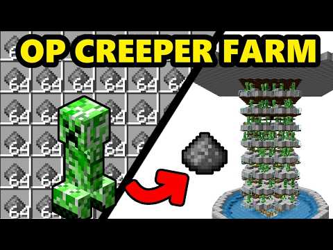 OP Automatische Creeper Farm bauen in Minecraft 1.21+ | 2200+ Schießpulver pro Stunde!  💥