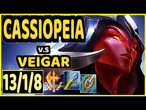 GOLDENGLUE (CASSIOPEIA) vs VEIGAR - 13/1/8 KDA MID GAMEPLAY - NA Ranked GRANDMASTER