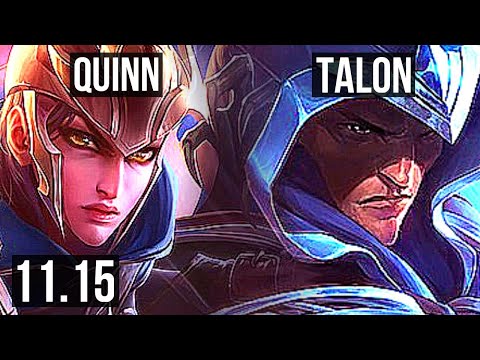 QUINN vs TALON (MID) | 67% winrate, 14/2/9, Legendary | EUW Master | v11.15