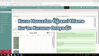 Kur'an Kursu Havuza Öğrenci Ekleme ve Kursu Onaya Gönderme