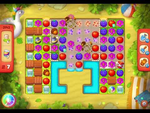 GardenScapes Level 3143 no boosters (16 moves)