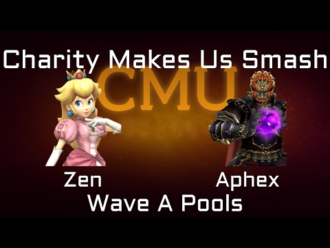 Charity Makes Us Smash Project M Wave A Pools -  Zen (Peach/Sheik) vs. Aphex (Ganon/Roy)