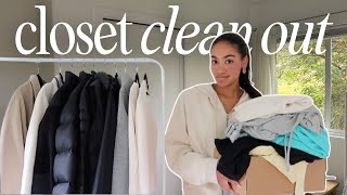 HUGE CLOSET CLEAN OUT | decluttering, organizing, & trying everything on