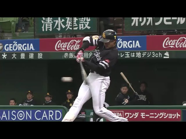 【4回表】ホークス・柳田 左腕からチャンスできっちり同点打!! 2016/3/16 L-H