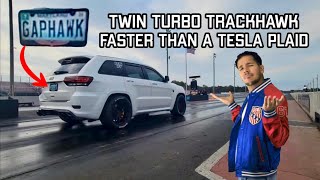 Twin Turbo Trackhawk crushes 1/4 mile record multiple times!